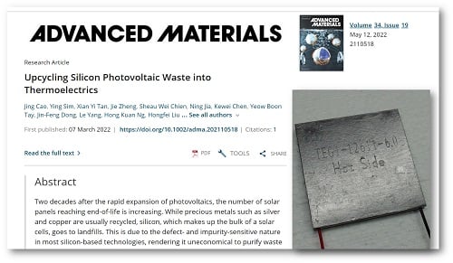 15 - Upcycling silicon PV waste into thermoelectrics