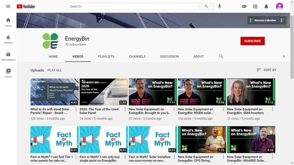 Subscribe to EnergyBins YouTube Channel