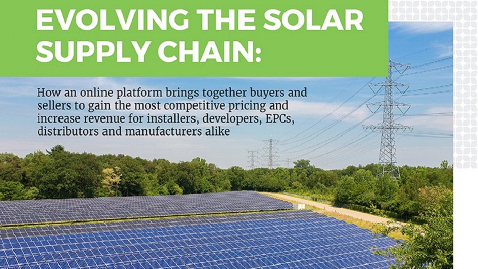 Online marketplaces help solar companies gain efficiency